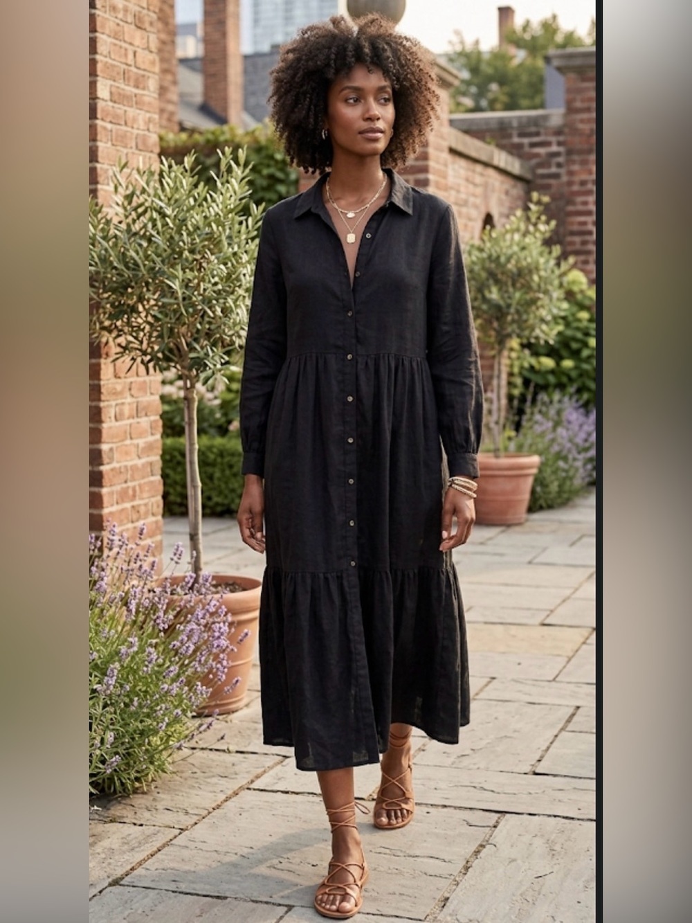 Joie Linen Blend Black Midi Dress
Cottage Core Bohemian Pheasant Chic Size L